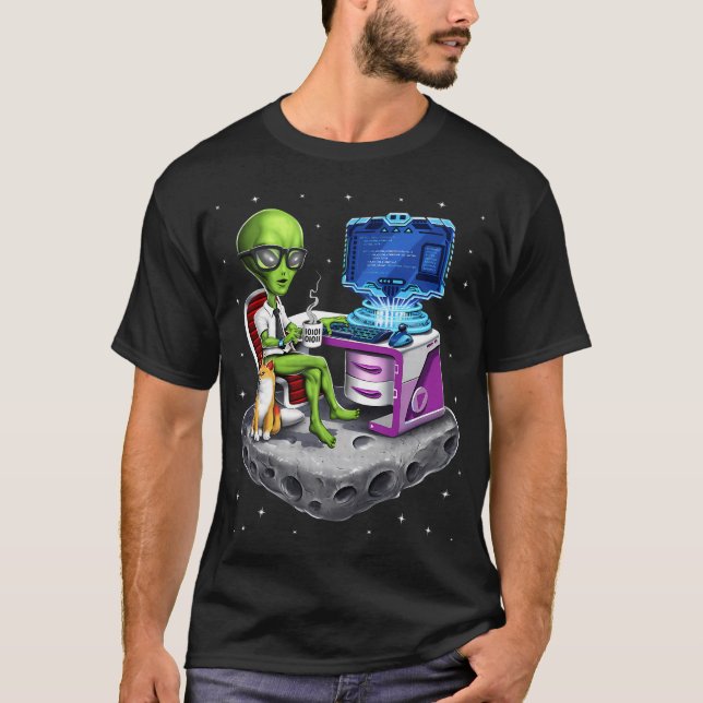 Camiseta Programador Alien Espacial (Frente)