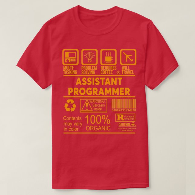 Camiseta PROGRAMADOR ASSISTENTE NICE DESIGN 2017 Classic TS (Frente do Design)