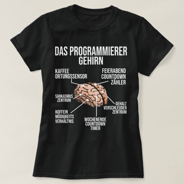 Camiseta Programador Cérebro Engraçado Computador Capacita  (Frente do Design)