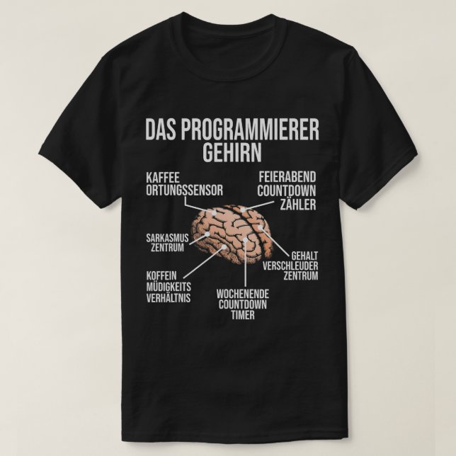 Camiseta Programador Cérebro Engraçado Computador Capacita  (Frente do Design)