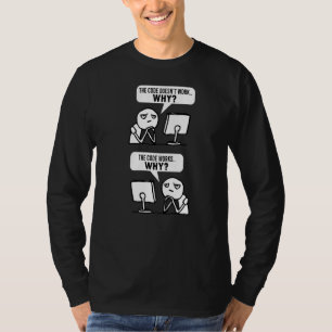 Camiseta Programador Coder Meme dizendo que o código não fu