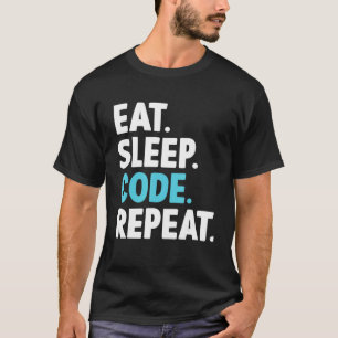 Camiseta Programador de Codificação Repetida do Código de S