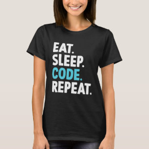 Camiseta Programador de Codificação Repetida do Código de S