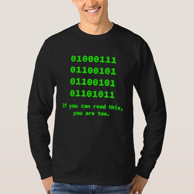 Camiseta Programador de Código Binário de Computador Engenh (Frente)
