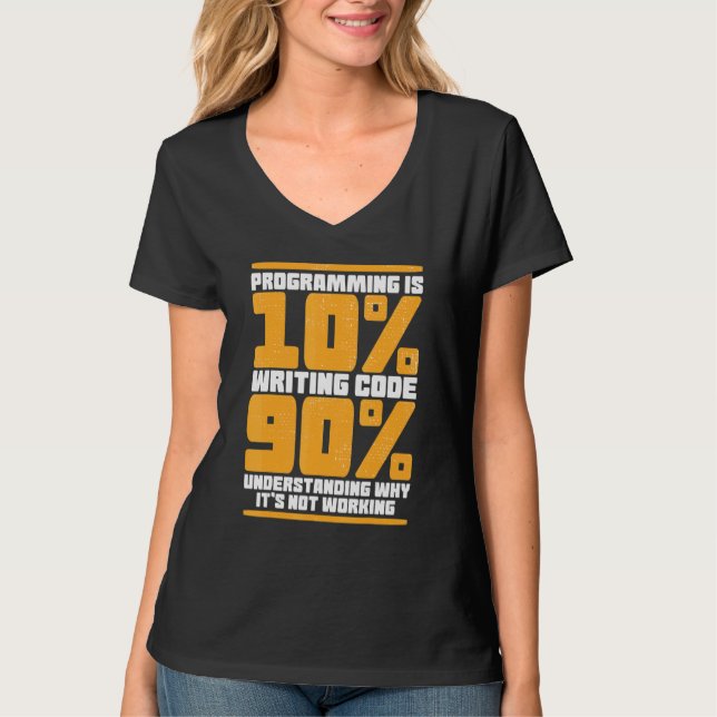 Camiseta Programador de código binário de computador engraç (Frente)