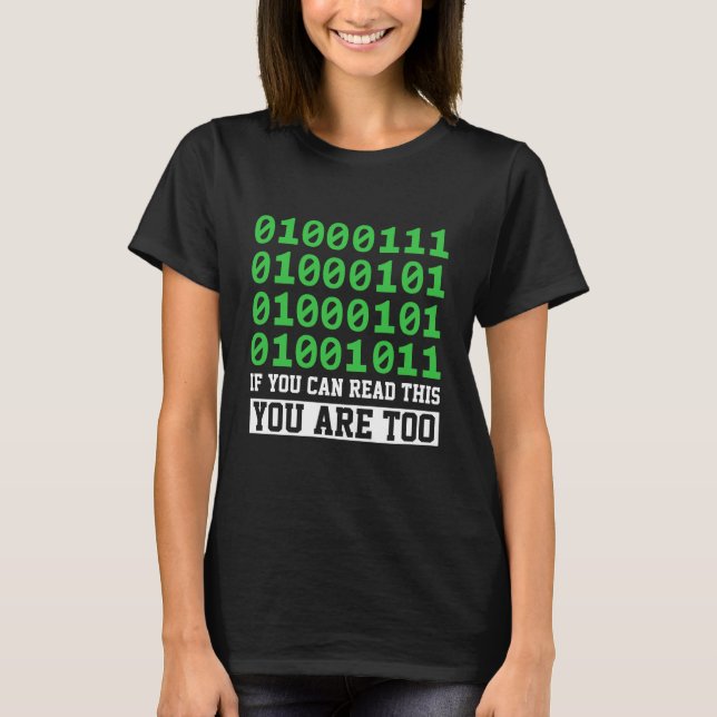 Camiseta Programador de computador de código binário (Frente)