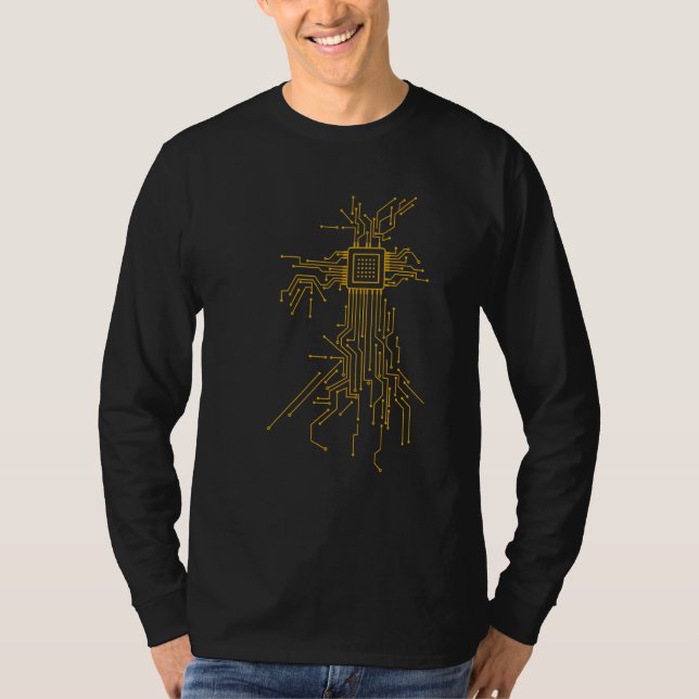 Camiseta Programador De Computador E Cpu De Nerd De Jogador (Frente)