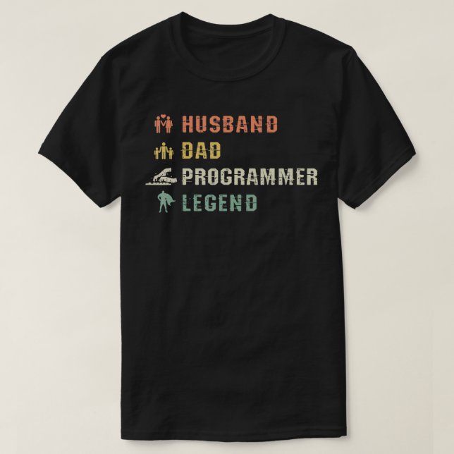 Camiseta Programador de Pai de HusCodificador de Computador (Frente do Design)