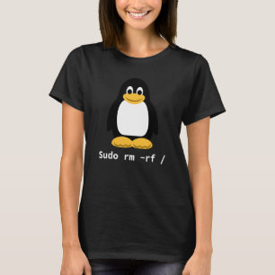 Camiseta Programador De Pinguim Do Sudo Rm Rf Tux Linux Tux