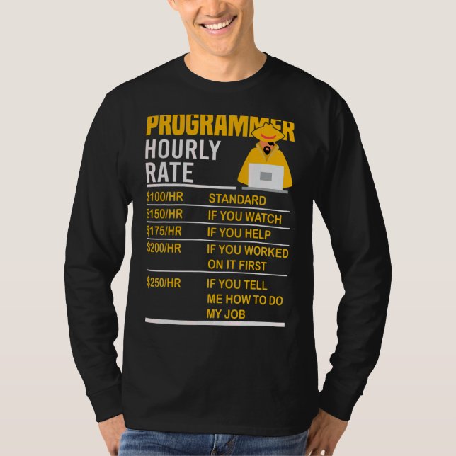 Camiseta Programador de Programação de Codificação de Taxa  (Frente)