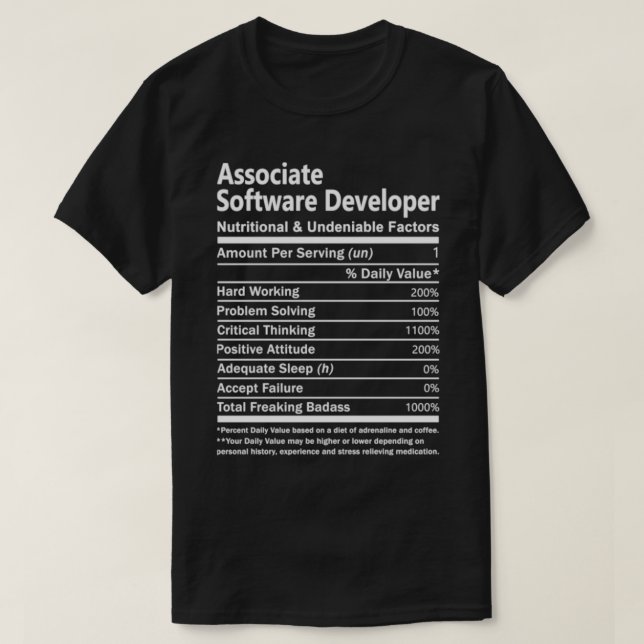 Camiseta programador de software associado (Frente do Design)
