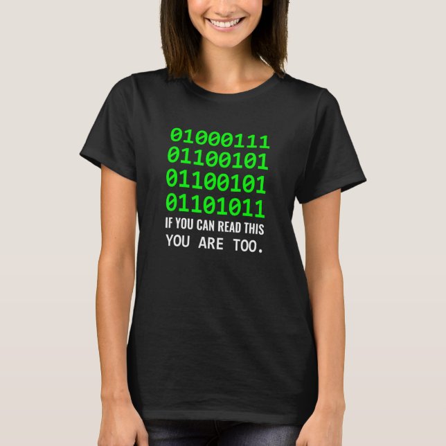 Camiseta Programador de Software Binário de Código de Compu (Frente)