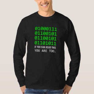 Camiseta Programador de Software Binário de Código de Compu