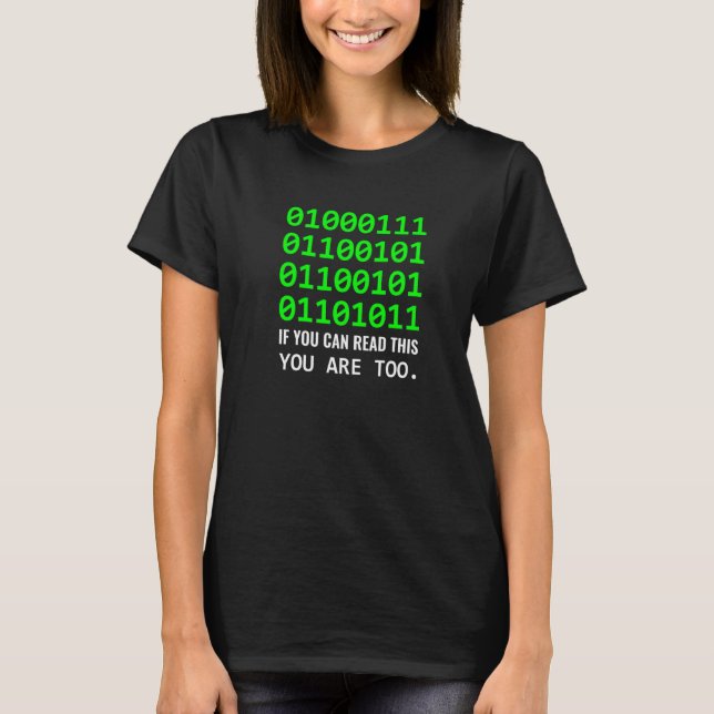 Camiseta Programador de Software Binário de Código de Compu (Frente)