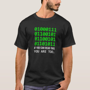 Camiseta Programador de Software Binário de Código de Compu