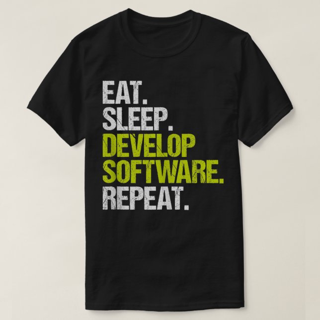 Camiseta Programador de software de latência de alimentação (Frente do Design)