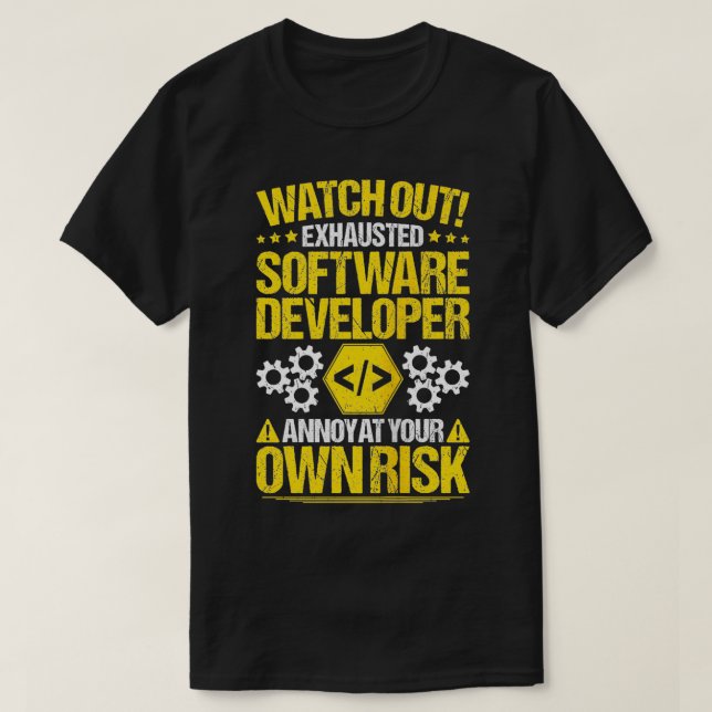 Camiseta Programador de Software de Risco Próprio do Engenh (Frente do Design)