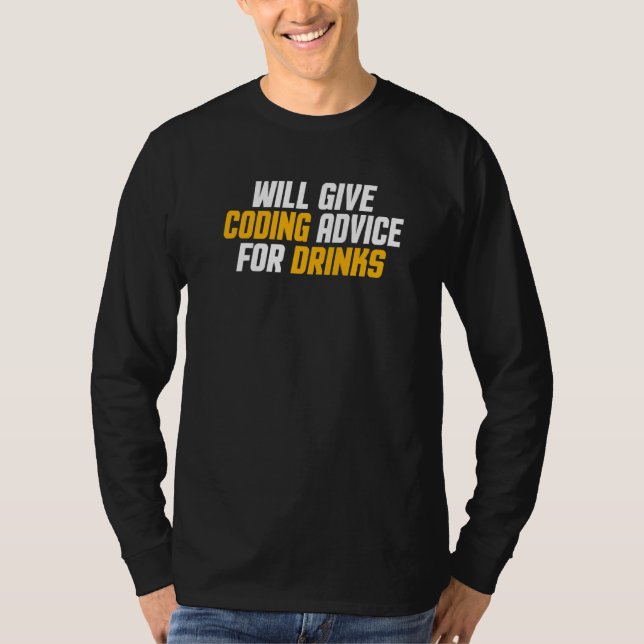 Camiseta Programador Desenvolvedor Dá Dicas de Codificação  (Frente)