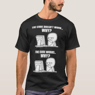 Camiseta Programador Engraçado - Código Funciona Por Que 