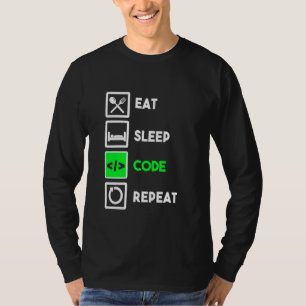 Camiseta Programador Engraçado Coma Código de Suspensão Rep
