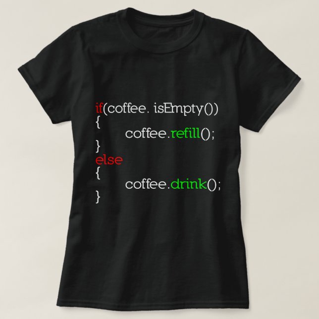 Camiseta Programador Engraçado De Café CF Presente De Café  (Frente do Design)