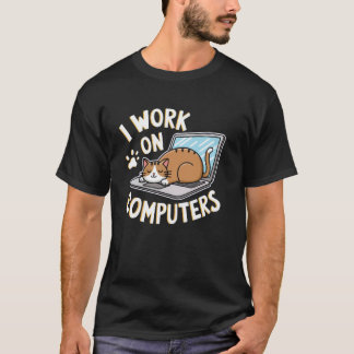 Camiseta Programador Engraçado Eu Trabalho Com Computadores