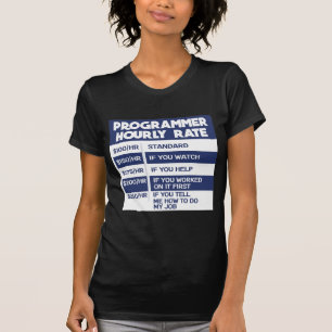 Camiseta Programador Engraçado Tarifa Horária Codificador