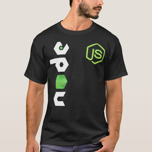 Camiseta Programador JavaScript Nó JS tee Desenvolvedores d (Frente)