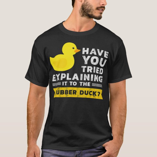 Camiseta Programador Programação Duck Borracha Duck Labra N (Frente)