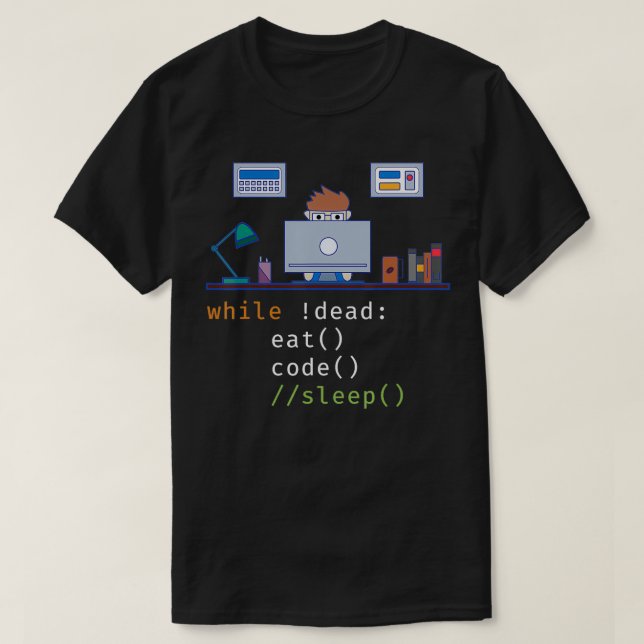 Camiseta Programador Python de Ciência da Computação Gift E (Frente do Design)