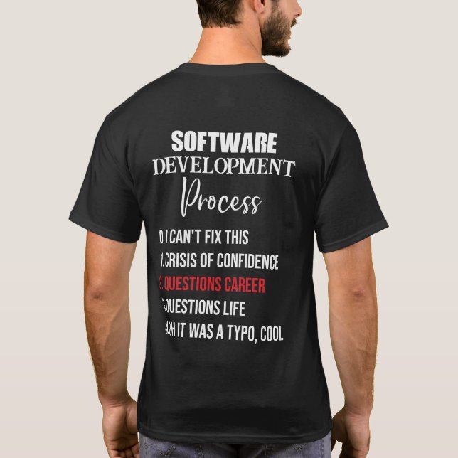 Camiseta Programador Python de Processo de Desenvolvimento  (Verso)