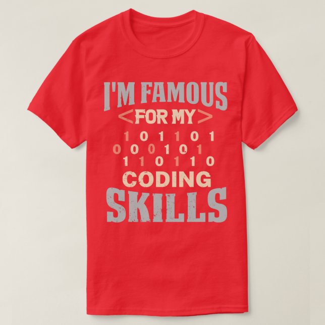 Camiseta Programador Que Sou Familiar Para As Minhas Habili (Frente do Design)