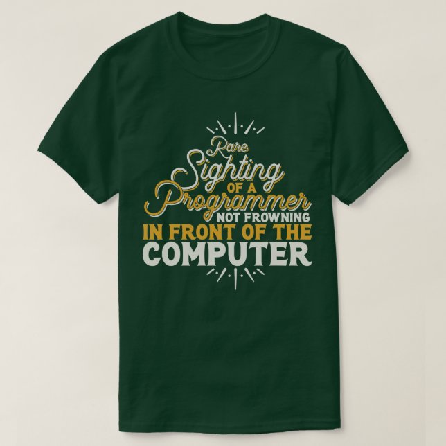 Camiseta Programador Raras Iluminação De Um Programador (Frente do Design)
