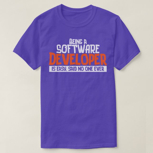 Camiseta Programador Sendo um desenvolvedor de software é f (Frente do Design)