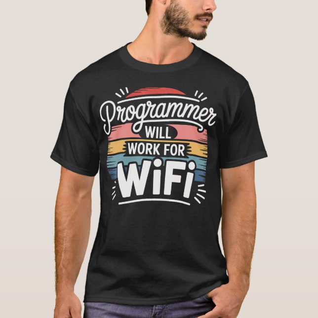 Camiseta Programador Trabalhará Por Programação De Codifica (Frente)