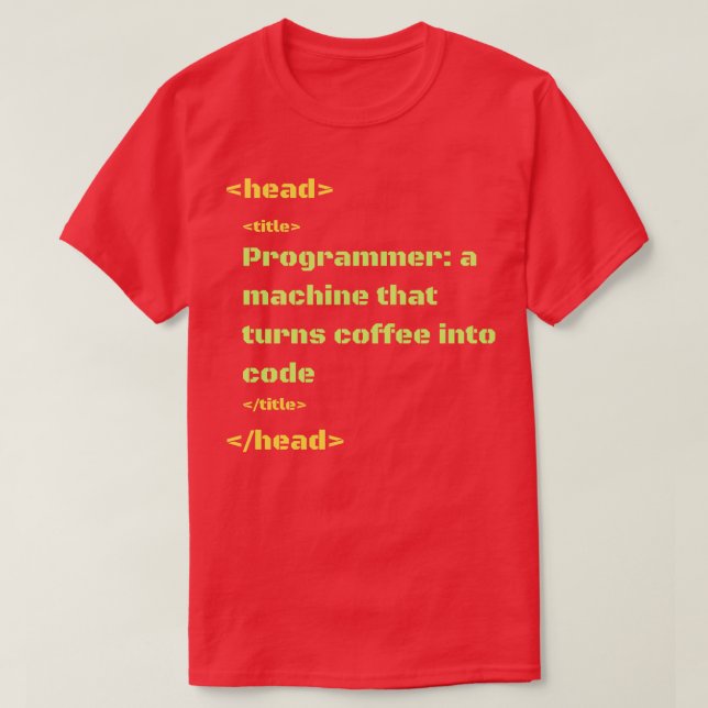 Camiseta programador uma máquina que transforma café em cód (Frente do Design)