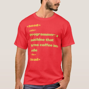 Camiseta programador uma máquina que transforma café em cód