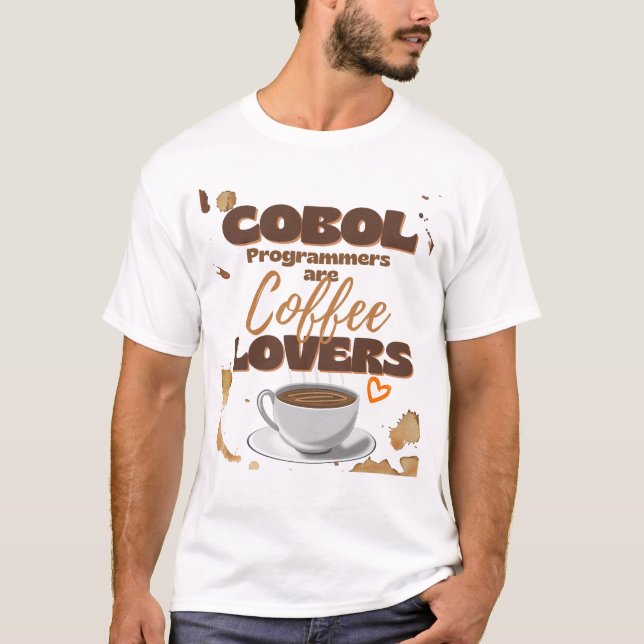 Camiseta Programadores Cobol são Amantes de Café (Frente)