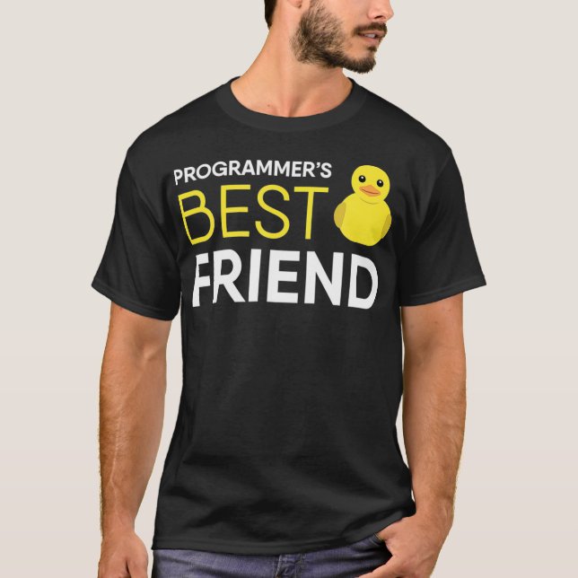 Camiseta Programadores de Depuração de Pato de Borracha Mel (Frente)
