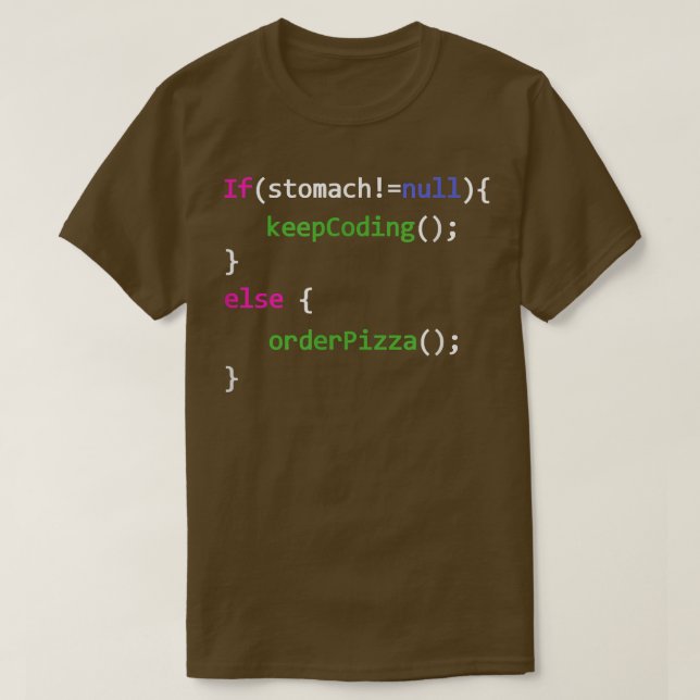 Camiseta Programadores Way Of Ordering Pizza 26684839 (Frente do Design)