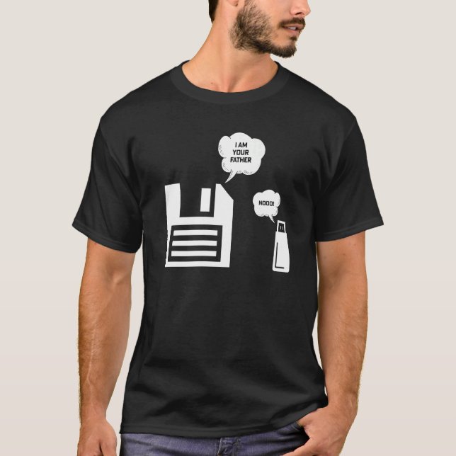 Camiseta Programando o disquete USB Eu sou seu Geek pai (Frente)