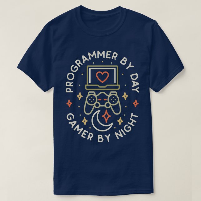 Camiseta Programmer By Day Gamer By Night ConsoleCoding Gee (Frente do Design)