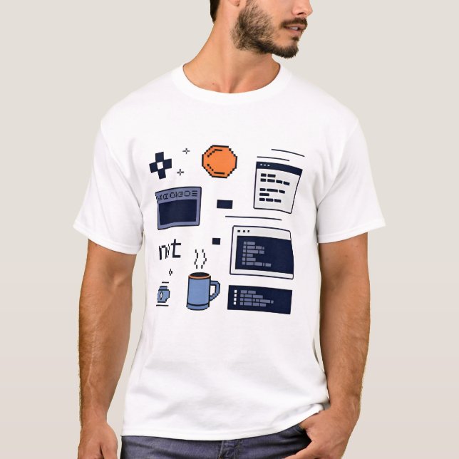 Camiseta Programmer Life – Coding Workspace Developer. (Frente)