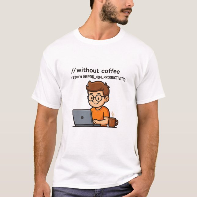 Camiseta Programmer T-Shirt – Error 404 Productivity (Frente)