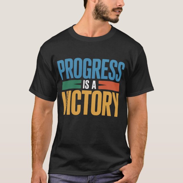 Camiseta Progress Is a Victory men's Basic T-Shirt (Frente)