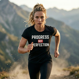 Camiseta Progress Not Perfection Gym Motivation T-Shirt 
