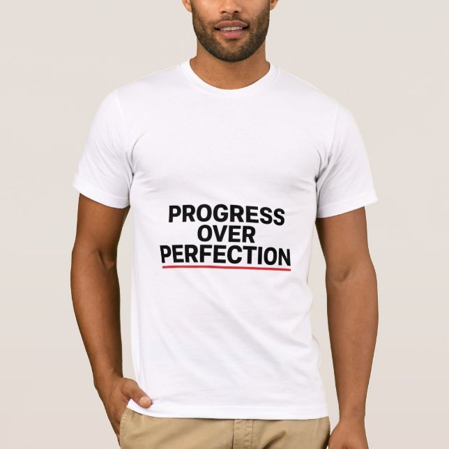 Camiseta Progress Over Perfection Fitness Quote (Frente)