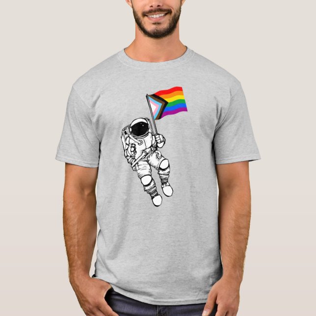 Camiseta Progress Pride Moonman não é um texto para ser tra (Frente)