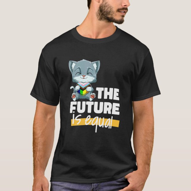 Camiseta Progressiv Pride Cat Ransgender Genderqueer (Frente)