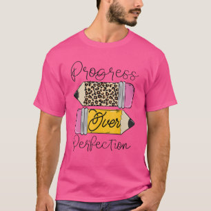 Camiseta Progresso Da Motivação Do Lápis-Leopardo Em Perfei